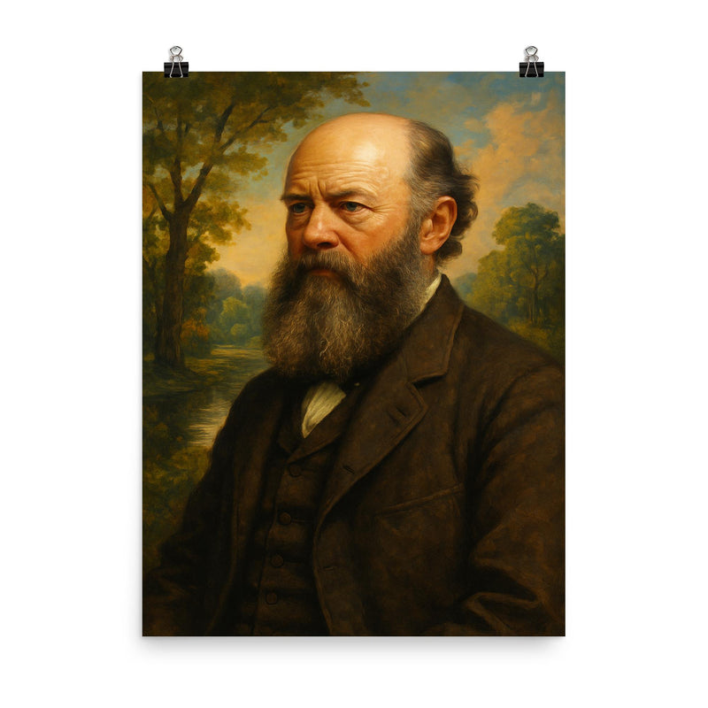 Frederick Law Olmsted poster on a plain backdrop in size 8