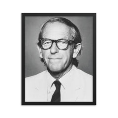 Frederick Sanger framed print on a plain backdrop in size 16"x20".