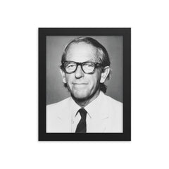 Frederick Sanger framed print on a plain backdrop in size 8"x10".