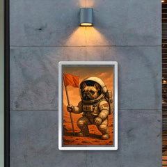 French Bulldog astronaut planting a flag on Mars poster 2
