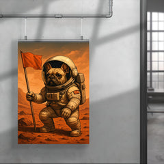 French Bulldog astronaut planting a flag on Mars poster 4