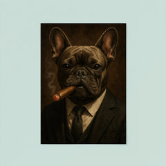 French bulldog smoking a cigar poster 8