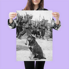 French Soldiers Passing By Dog in Goggles Smoking a Pipe, 1915 poster 3