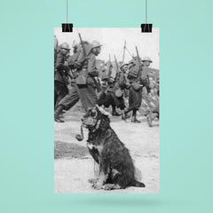 French Soldiers Passing By Dog in Goggles Smoking a Pipe, 1915 poster 6