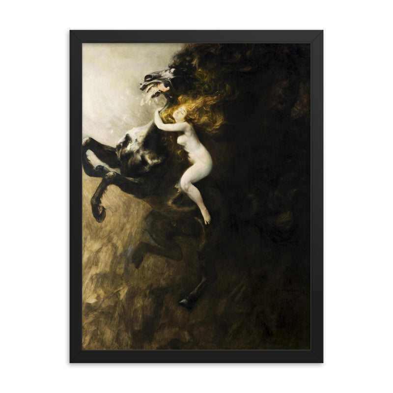 Frenzy of Exultations by Wladyslaw Podkowinski, 1894 framed print on a plain backdrop in size 18