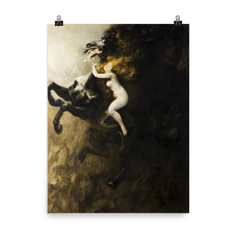 Frenzy of Exultations by Wladyslaw Podkowinski, 1894 poster on a plain backdrop in size 8