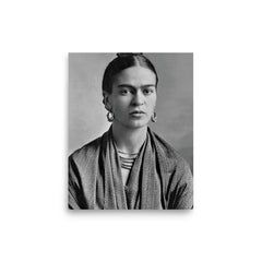 Frida Kahlo poster on a plain backdrop in size 8"x10".