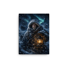 Fridtjof Nansen in polar darkness canvas print on a plain backdrop in size 12"x16".