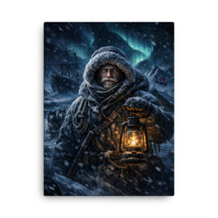 Fridtjof Nansen in polar darkness canvas print on a plain backdrop in size 18"x24".