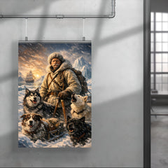 Fridtjof Nansen on Arctic ice with dogs poster 4