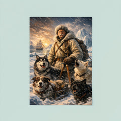Fridtjof Nansen on Arctic ice with dogs poster 8