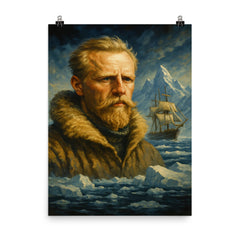 Fridtjof Nansen poster on a plain backdrop in size 8"x10".