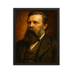 Friedrich Engels framed print on a plain backdrop in size 16"x20".