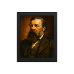 Friedrich Engels framed print on a plain backdrop in size 8"x10".