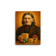 Friedrich Froebel canvas print on a plain backdrop in size 12"x16".