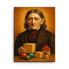 Friedrich Froebel canvas print on a plain backdrop in size 18"x24".