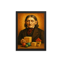 Friedrich Froebel framed print on a plain backdrop in size 12"x16".