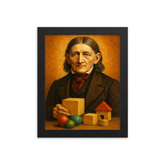 Friedrich Froebel framed print on a plain backdrop in size 8"x10".