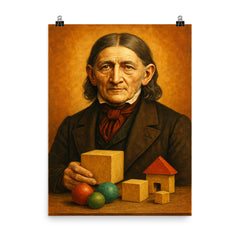 Friedrich Froebel poster on a plain backdrop in size 8"x10".