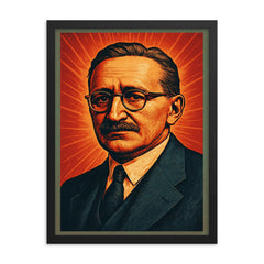 Friedrich Hayek framed print on a plain backdrop in size 18"x24".