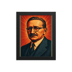 Friedrich Hayek framed print on a plain backdrop in size 8"x10".