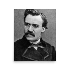 Friedrich Nietzsche poster on a plain backdrop in size 16"x20".