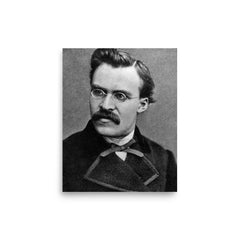 Friedrich Nietzsche poster on a plain backdrop in size 8"x10".