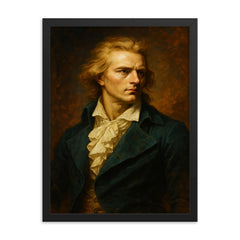 Friedrich Schiller framed print on a plain backdrop in size 18"x24".