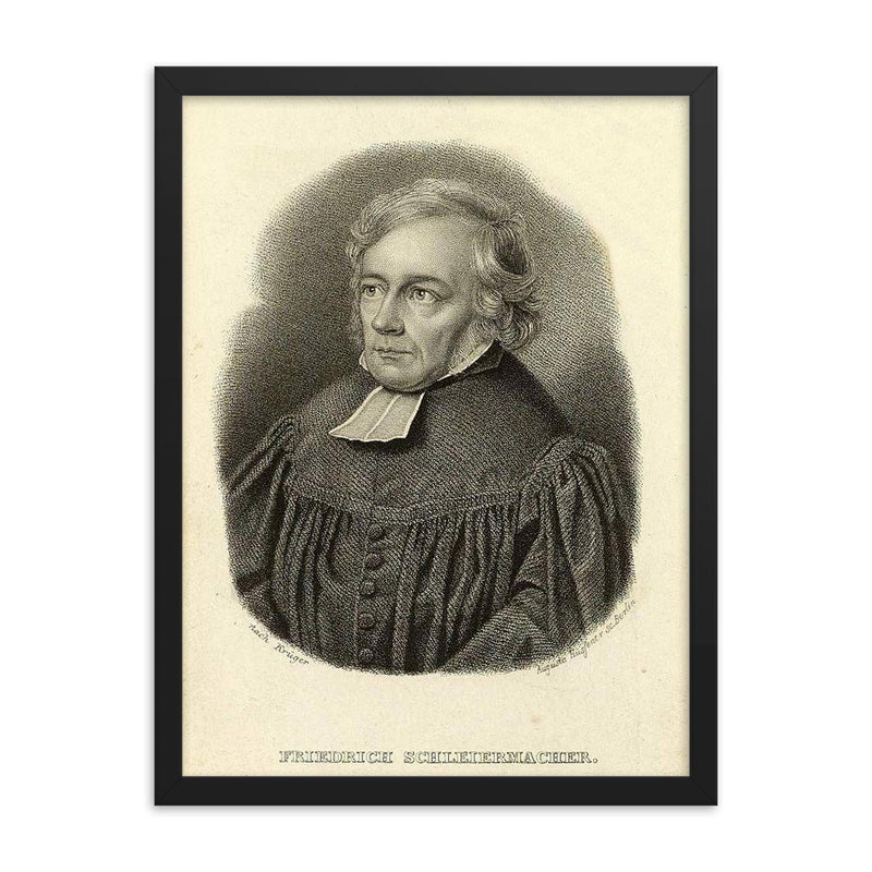 Friedrich Schleiermacher framed print on a plain backdrop in size 18