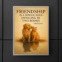 Friendship is a single soul dwelling in two bodies Aristotle Two animals sharing shadow.jpg poster 5