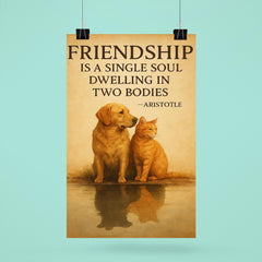 Friendship is a single soul dwelling in two bodies Aristotle Two animals sharing shadow.jpg poster 6