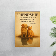 Friendship is a single soul dwelling in two bodies Aristotle Two animals sharing shadow.jpg poster 7