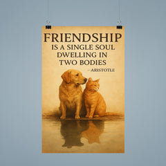 Friendship is a single soul dwelling in two bodies Aristotle Two animals sharing shadow.jpg poster 9