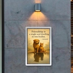 Friendship single soul two bodies Aristotle two animals sharing reflection inspiring quote poster 2