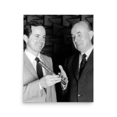 Fritz Sennheiser poster on a plain backdrop in size 16"x20".