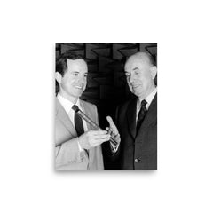 Fritz Sennheiser poster on a plain backdrop in size 8"x10".