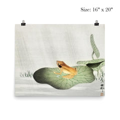 Frog on a lotus leaf Japanese painting poster 2