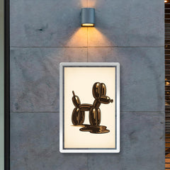 Funny balloon dog going to the bathroom art poster 2