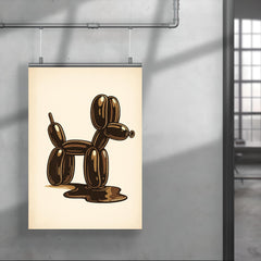 Funny balloon dog going to the bathroom art poster 4