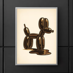 Funny balloon dog going to the bathroom art poster 5