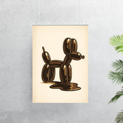 Funny balloon dog going to the bathroom art poster 7