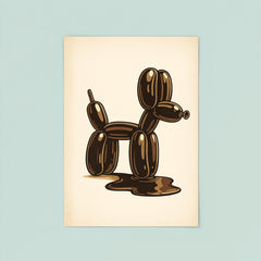 Funny balloon dog going to the bathroom art poster 8