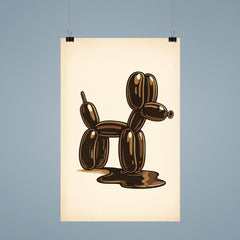 Funny balloon dog going to the bathroom art poster 9
