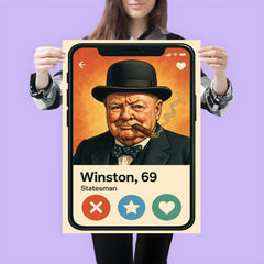 Funny dating app profile of Winston Churchill poster 3