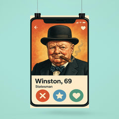 Funny dating app profile of Winston Churchill poster 6
