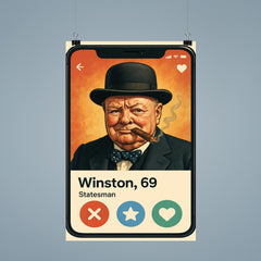 Funny dating app profile of Winston Churchill poster 9