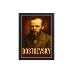 Fyodor Dostoevsky framed print on a plain backdrop in size 12"x16".