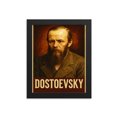 Fyodor Dostoevsky framed print on a plain backdrop in size 8"x10".
