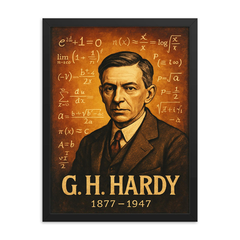 G H Hardy framed print on a plain backdrop in size 18