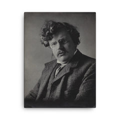 G K Chesterton canvas print on a plain backdrop in size 18"x24".